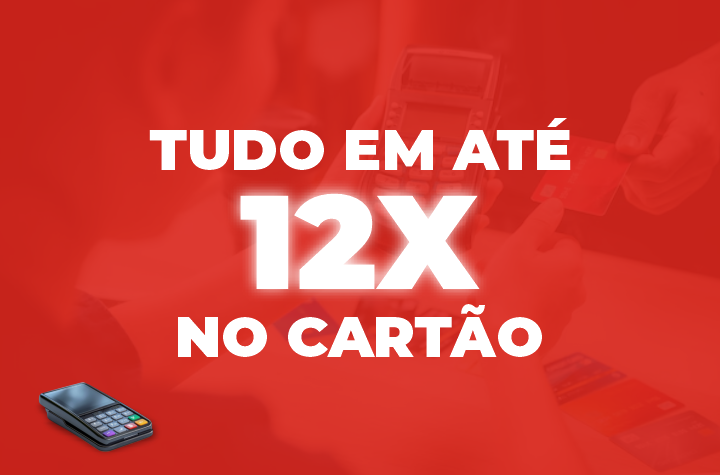 Dividimos tudo em até 12x no cartão